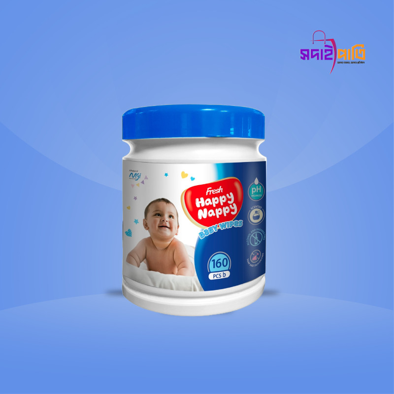 ফ্রেশ হ্যাপী ন্যাপী বেবী ওয়াইপস ১৬০ পিস